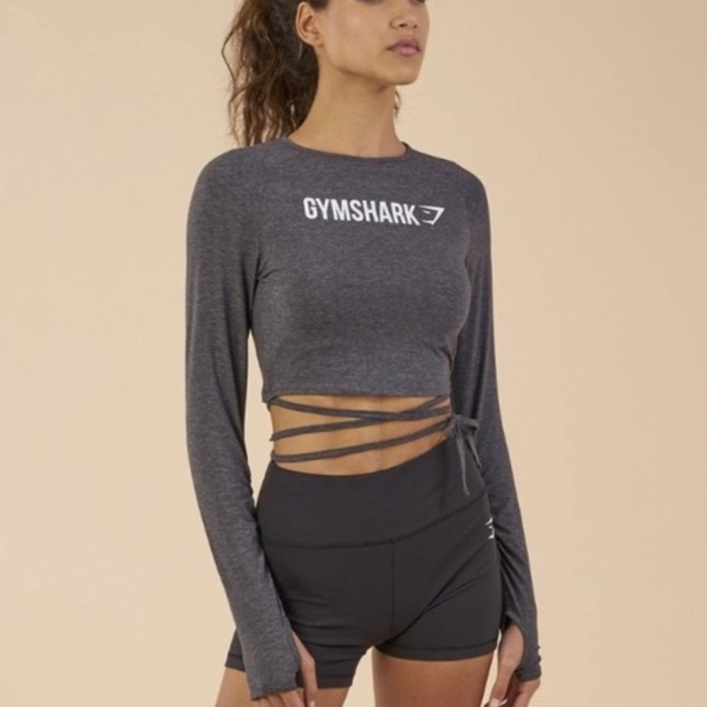Gymshark Long Sleeve Ribbon Crop Top (no ribbon)